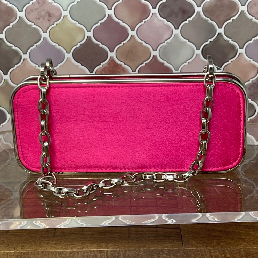 Vintage NWT Flaws Bill Blass Hot Pink Clutch